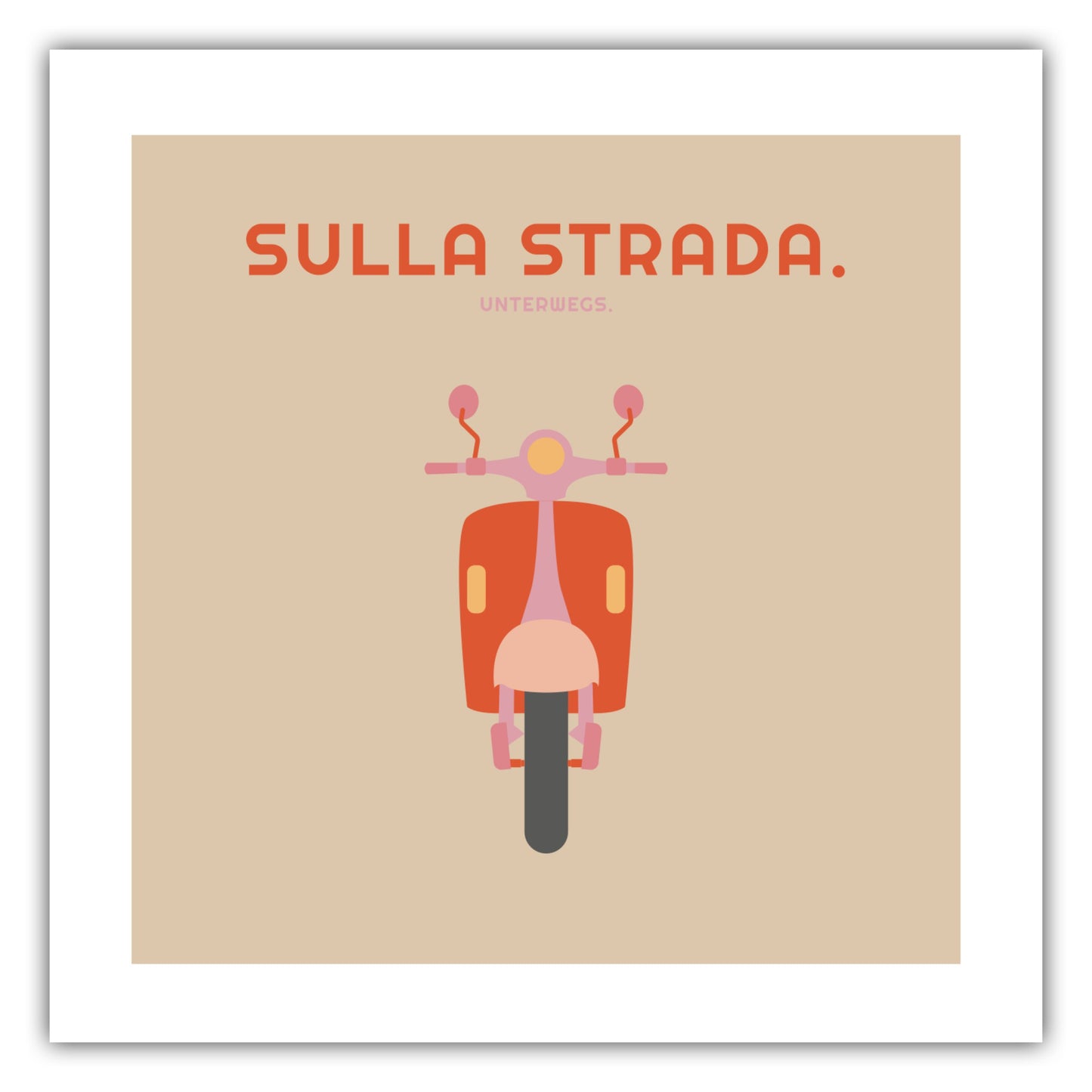 Poster Sulla Strada - Vespa Roller - La Dolce Vita Collection