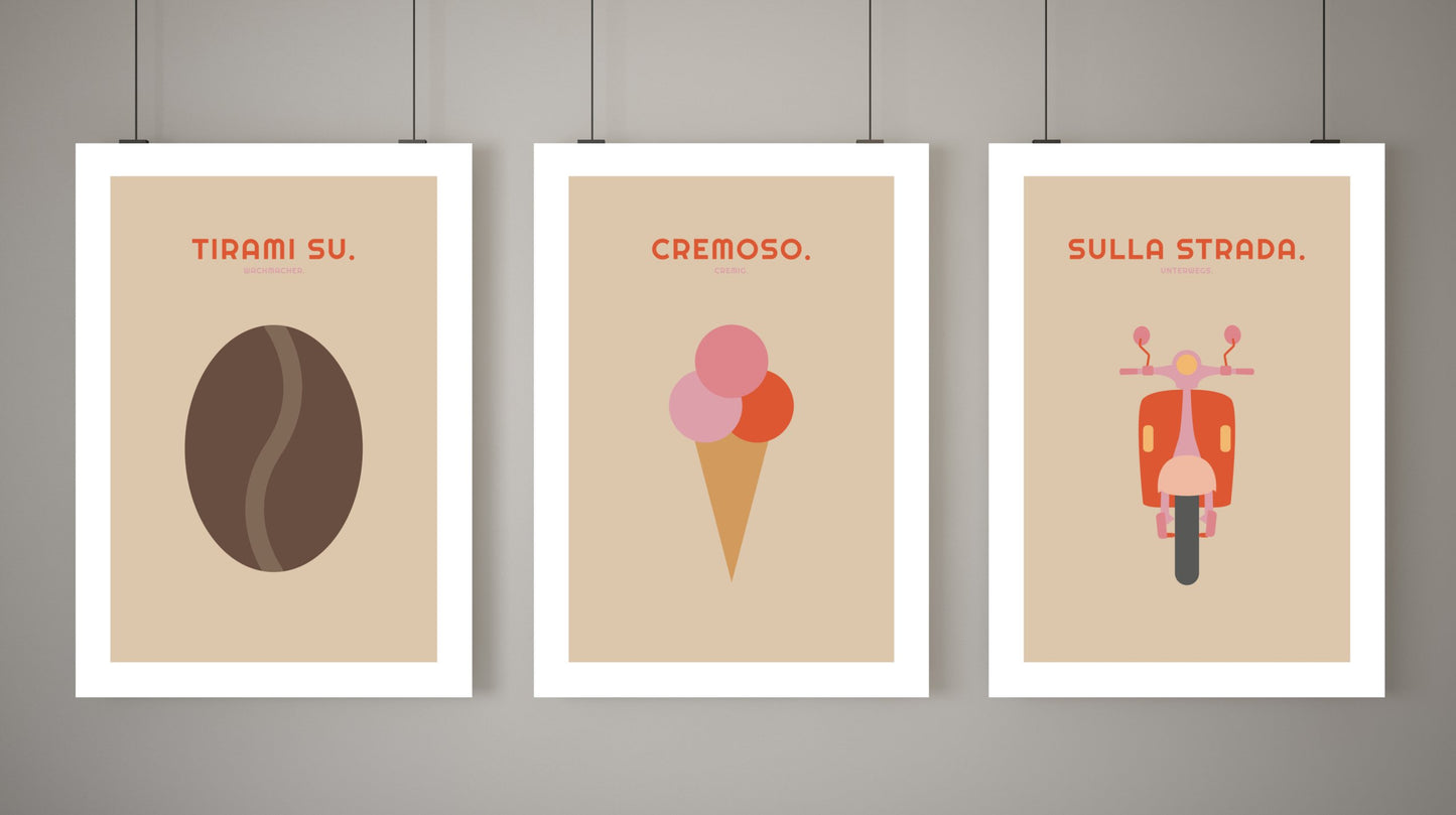 Poster Tirami Su - Kaffeebohne - La Dolce Vita Collection