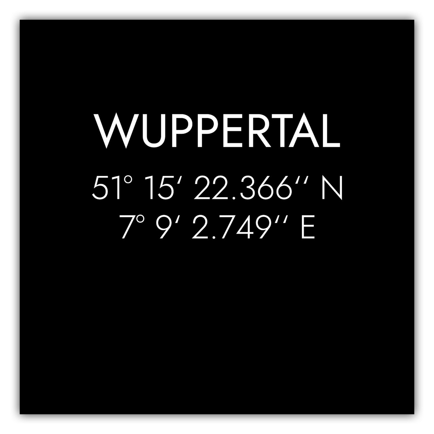 Poster Wuppertal Koordinaten #1
