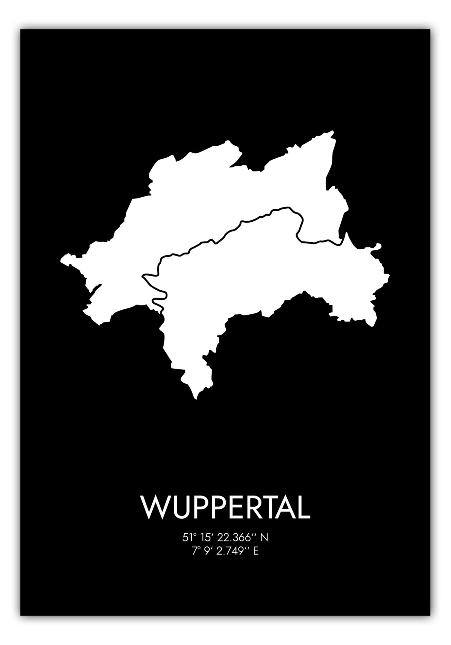Poster Wuppertal Koordinaten #3