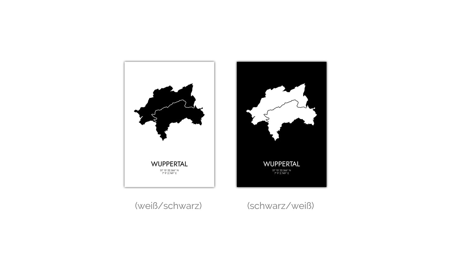 Poster Wuppertal Koordinaten #3