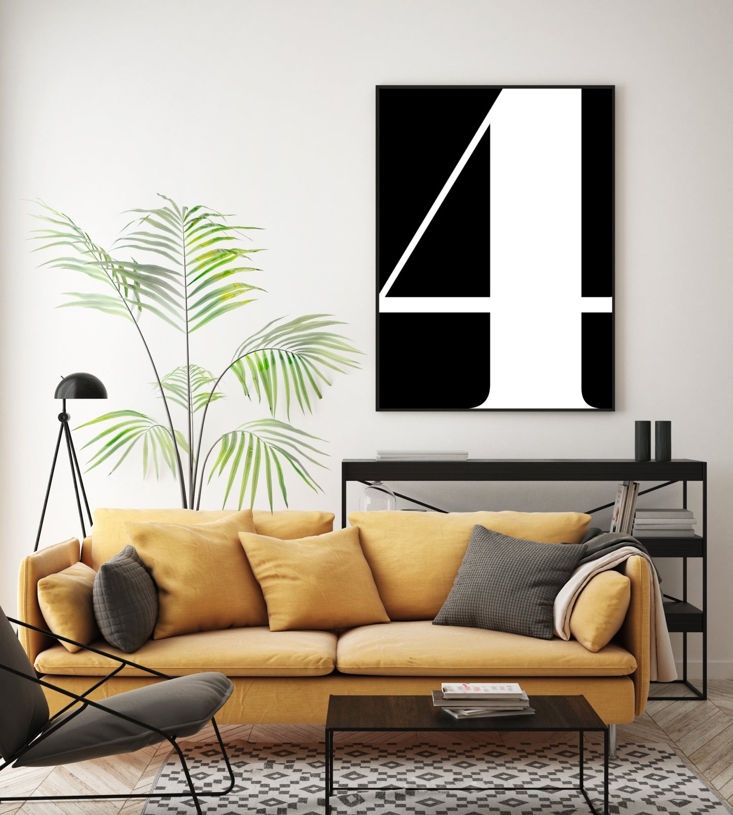 Poster Ziffer 4 - Serif