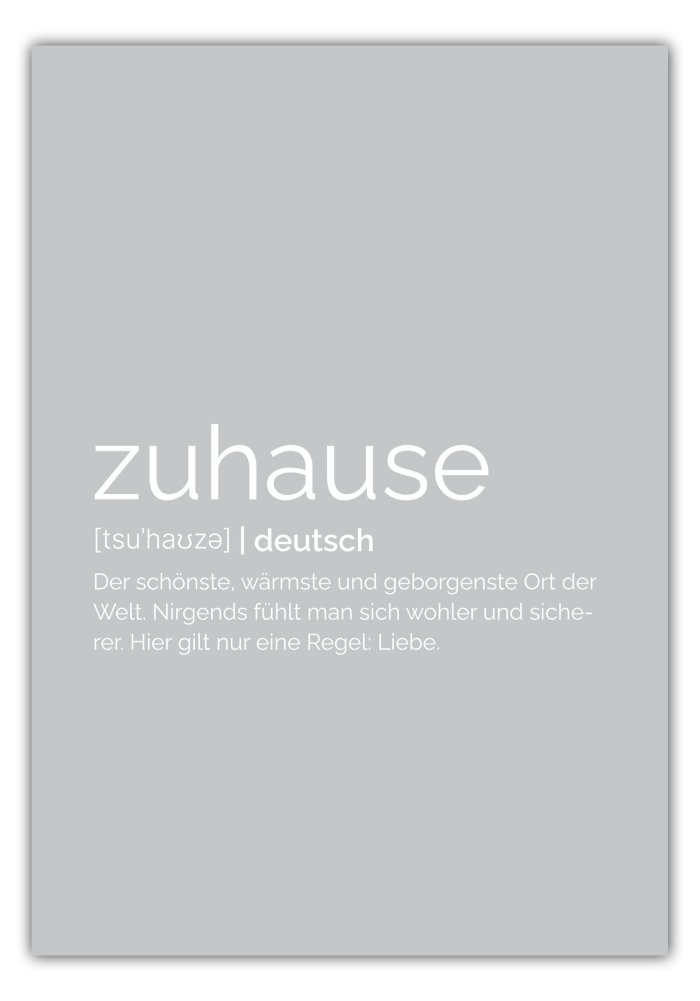 Poster Zuhause Definition