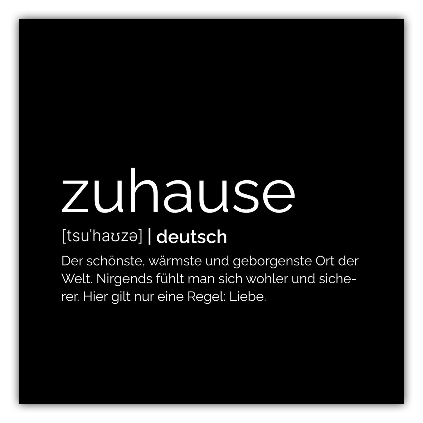 Poster Zuhause Definition