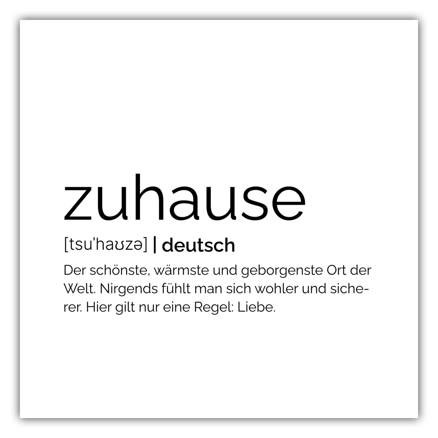 Poster Zuhause Definition