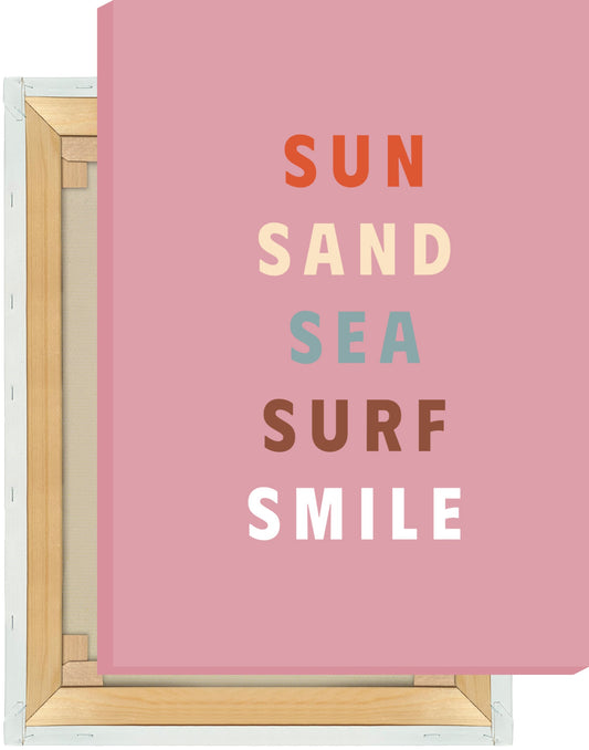 Leinwand Sun, Sand, Sea, Surf, Smile - Road Trip Collection