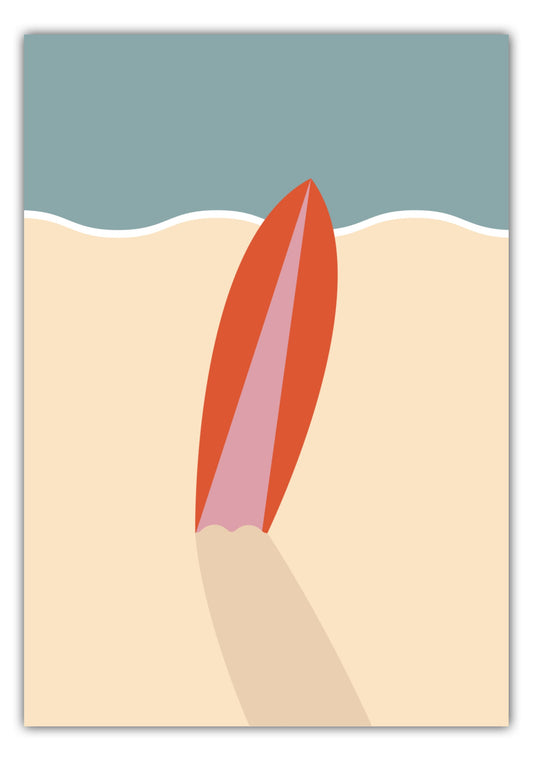 Poster Surfboard Am Strand - Road Trip Collection