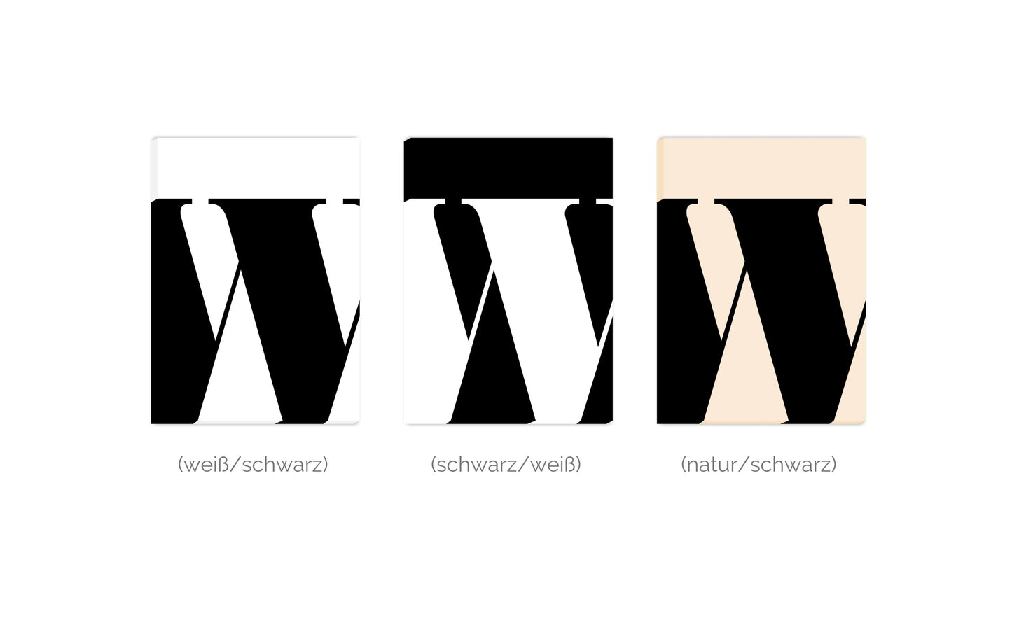 Leinwand Buchstabe W - Serif