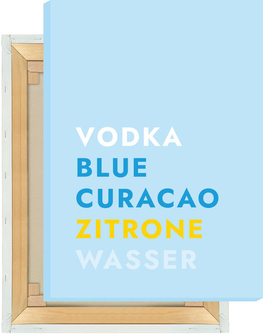 Leinwand Cocktail Blue Lagoon - Text