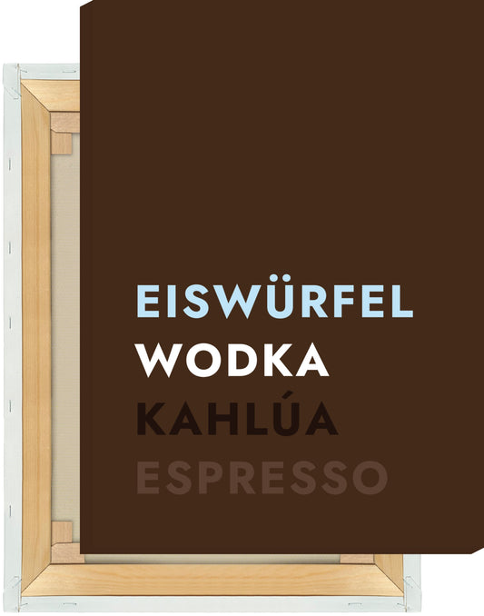 Leinwand Cocktail Espresso Martini - Text