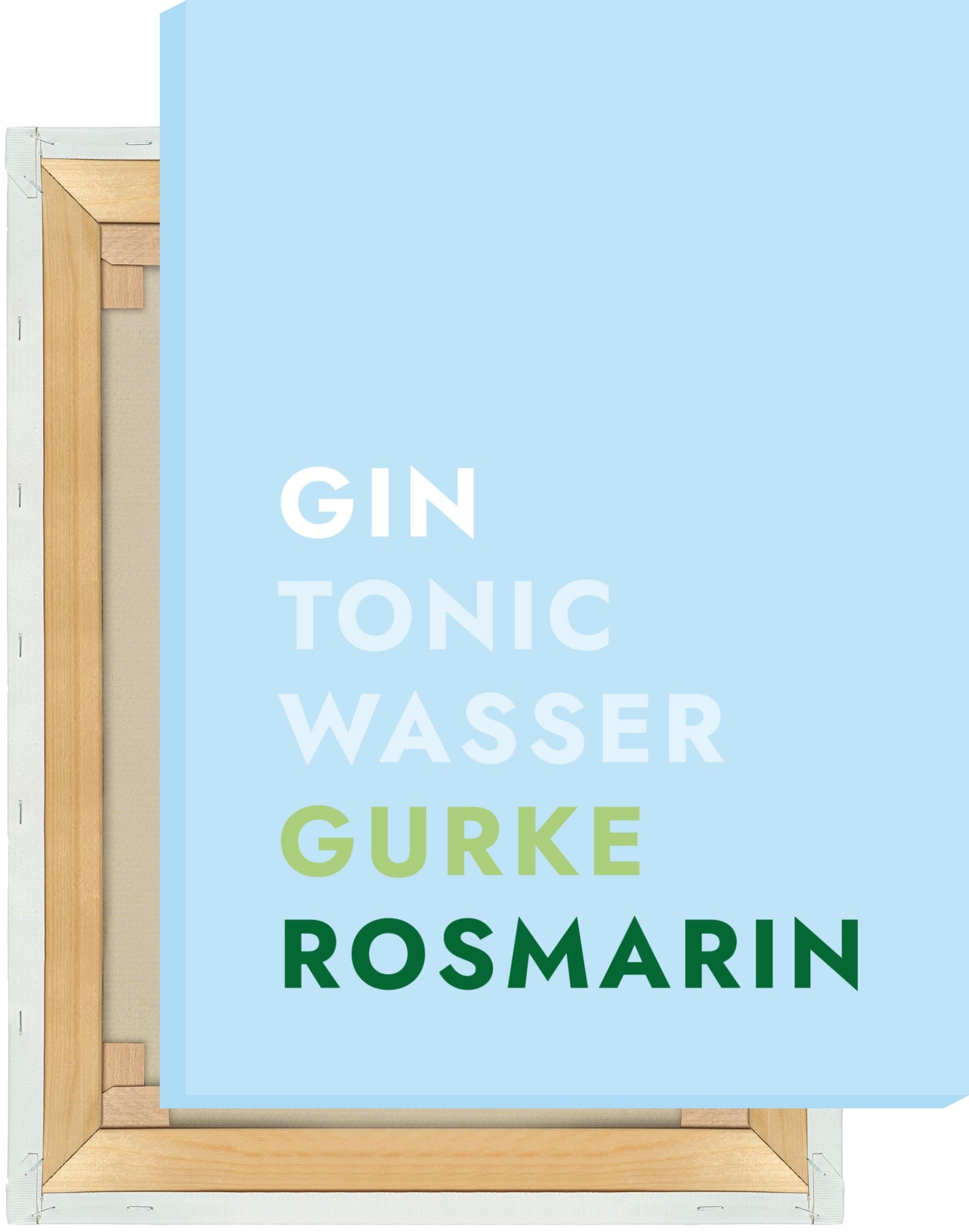 Leinwand Cocktail Gin Tonic Gurke/Rosmarin - Text