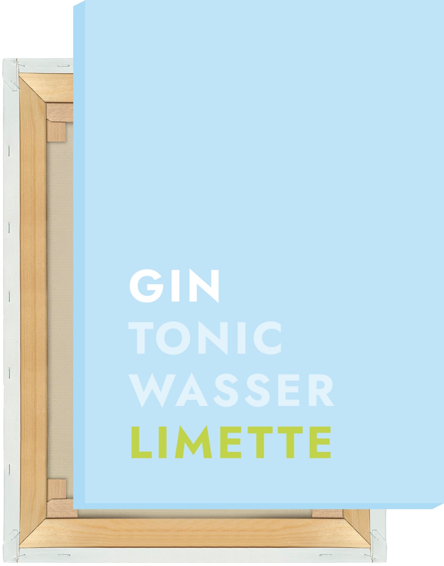 Leinwand Cocktail Gin Tonic Limette - Text
