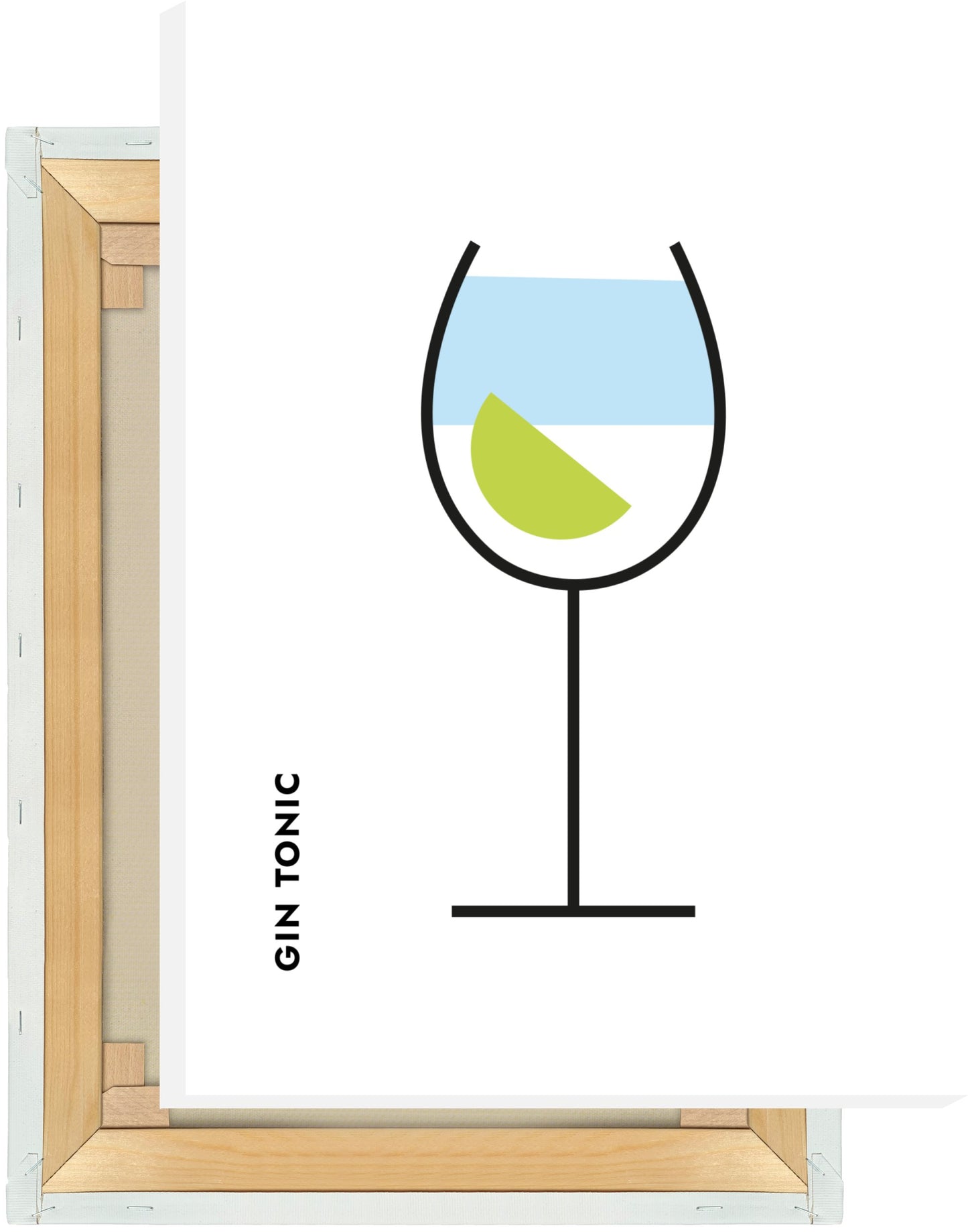 Leinwand Gin Tonic Limette im Glas (Bauhaus-Style)