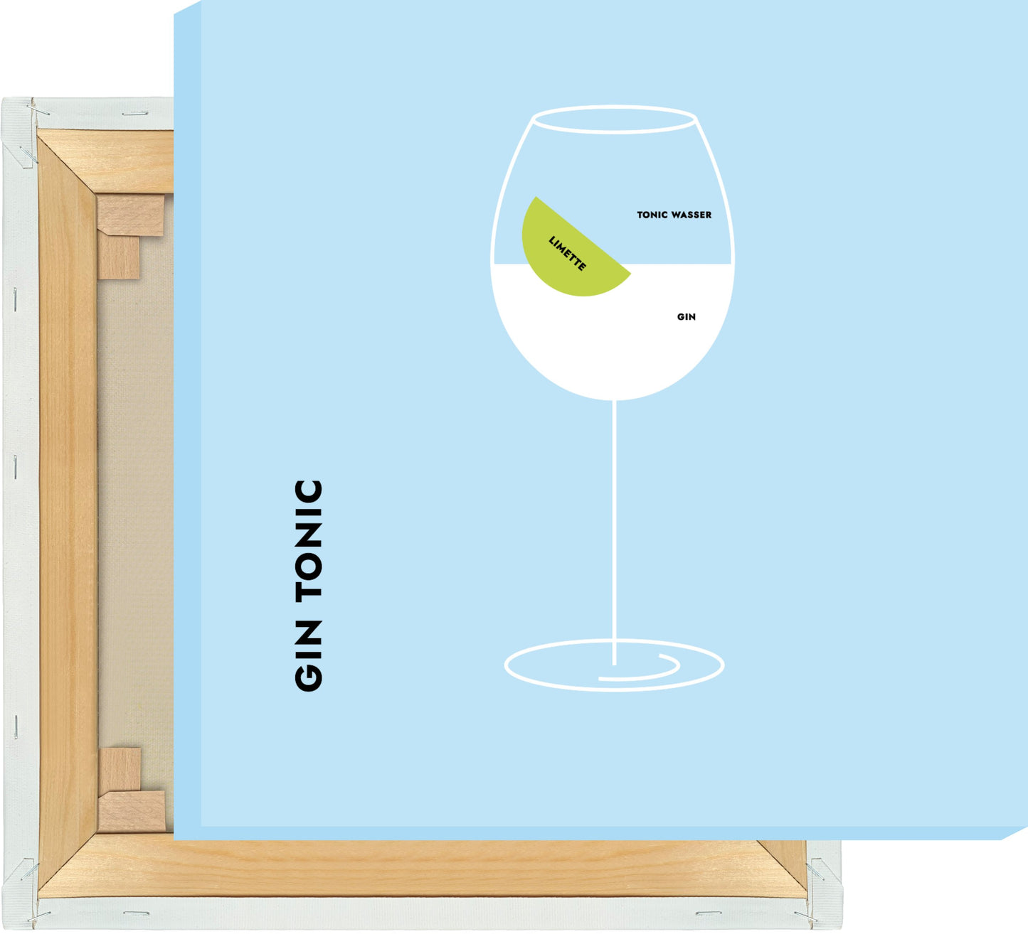 Leinwand Gin Tonic Limette im Glas