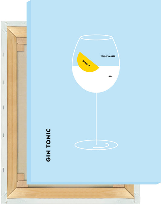 Leinwand Gin Tonic Zitrone im Glas