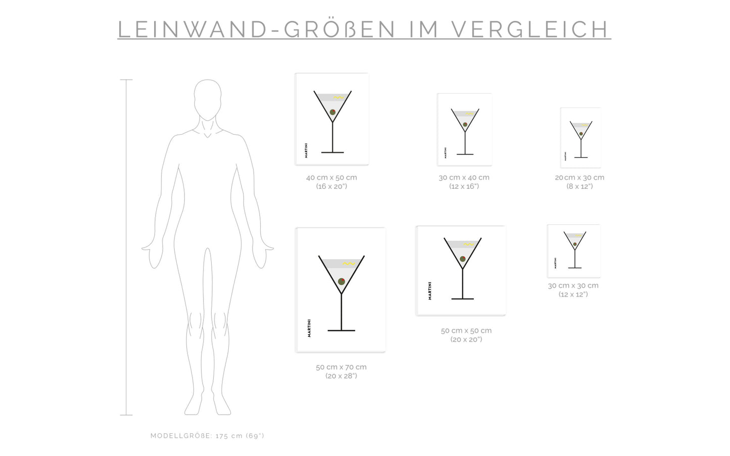Leinwand Martini im Glas (Bauhaus-Style)