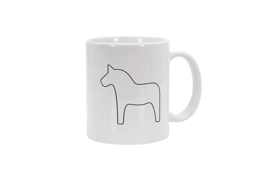 Tasse Dalapferd Outline mittel