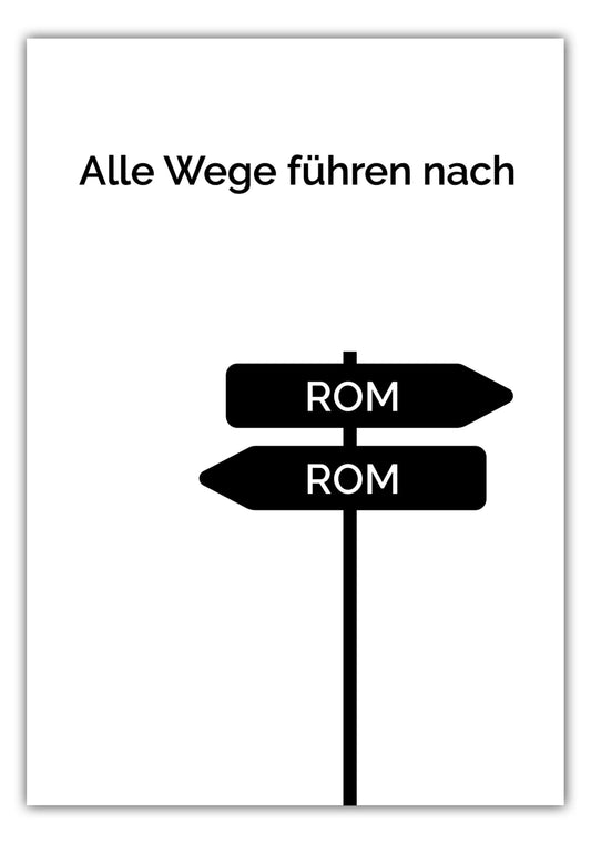 Poster Alle Wege führen nach Rom