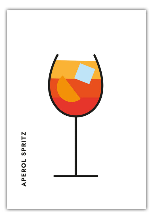 Poster Aperol Spritz im Glas (Bauhaus-Style)
