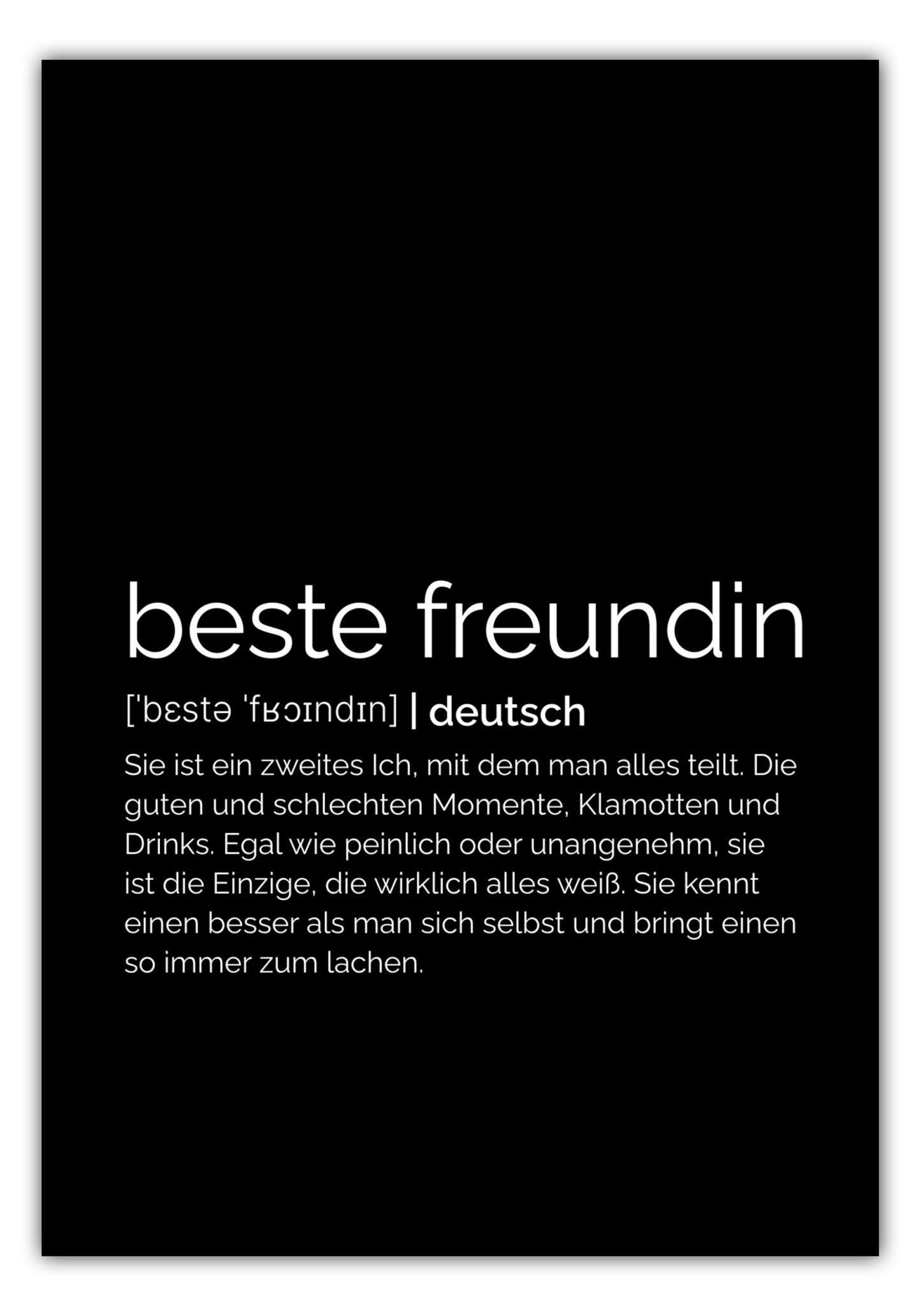 Poster Beste Freundin - Definition