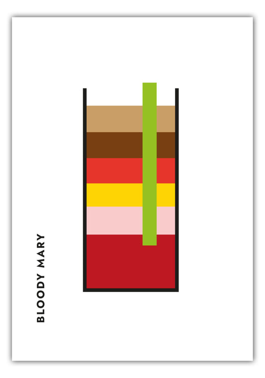 Poster Bloody Mary im Glas (Bauhaus-Style)