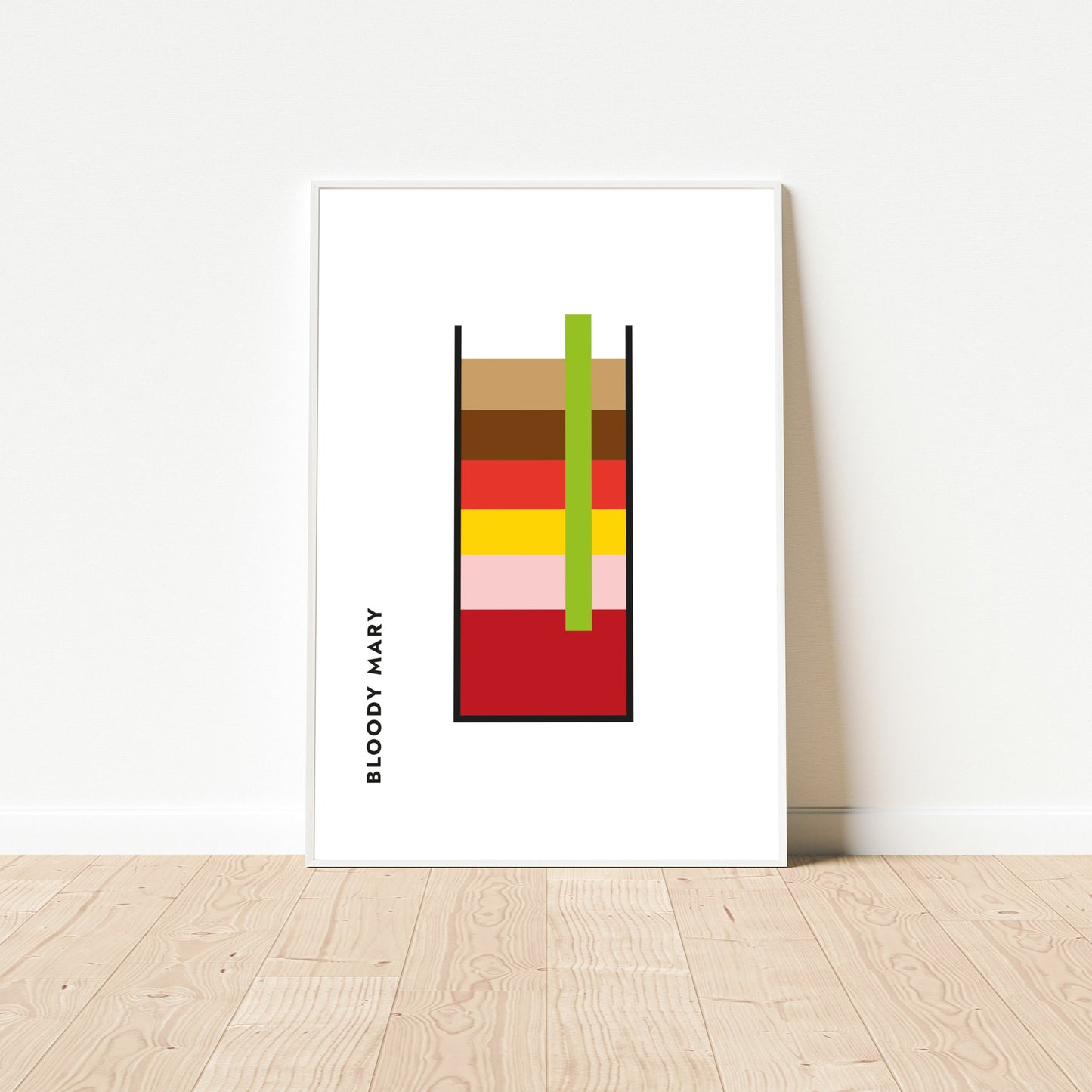 Poster Bloody Mary im Glas (Bauhaus-Style)