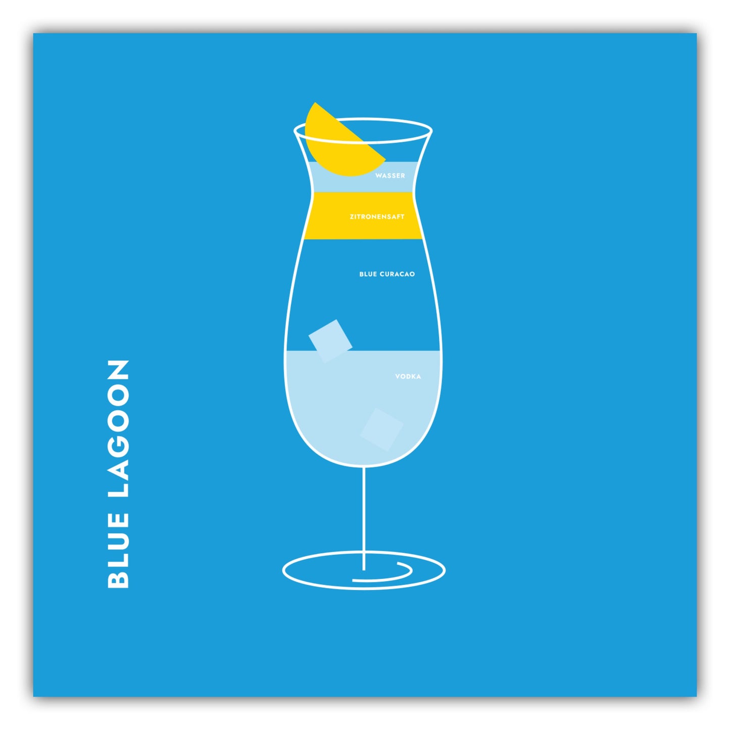 Poster Blue Lagoon im Glas
