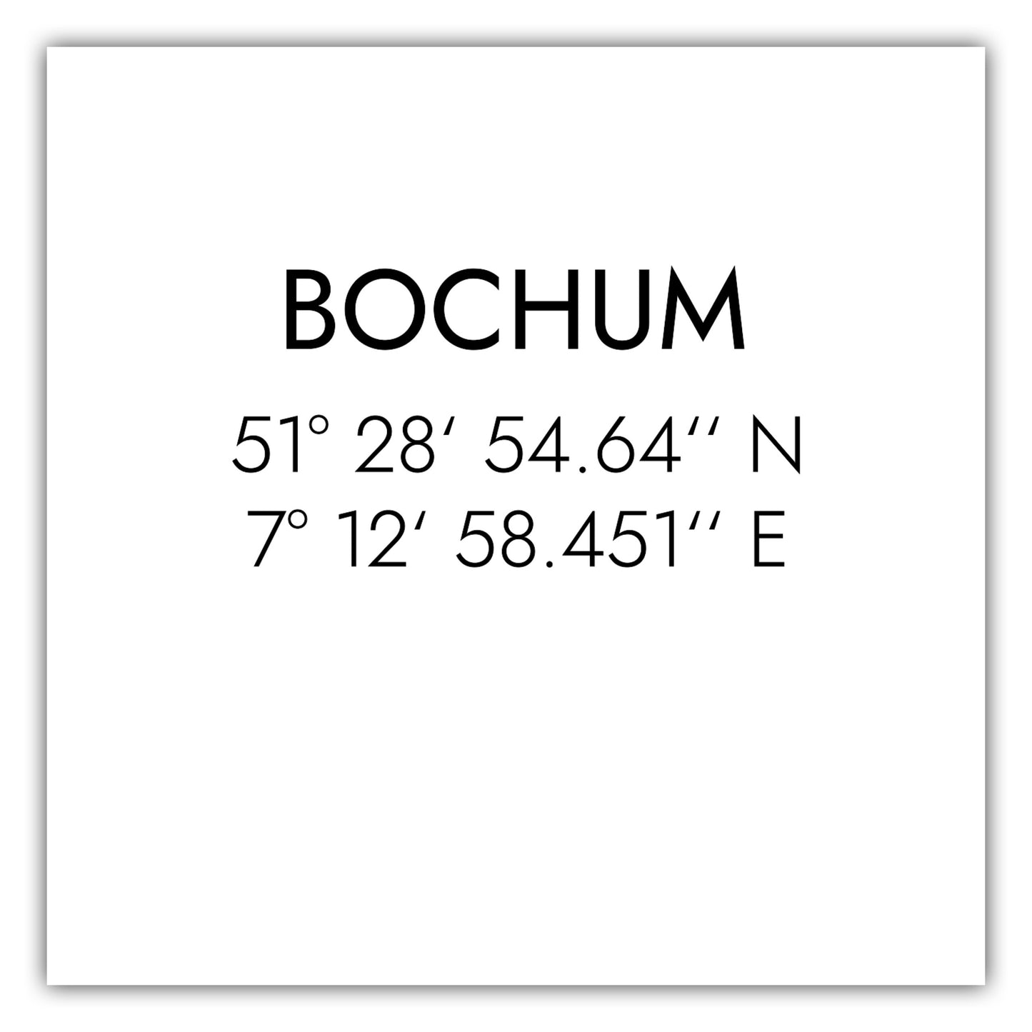 Poster Bochum Koordinaten #1