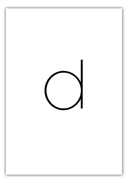 Poster Buchstabe D - Sans Serif