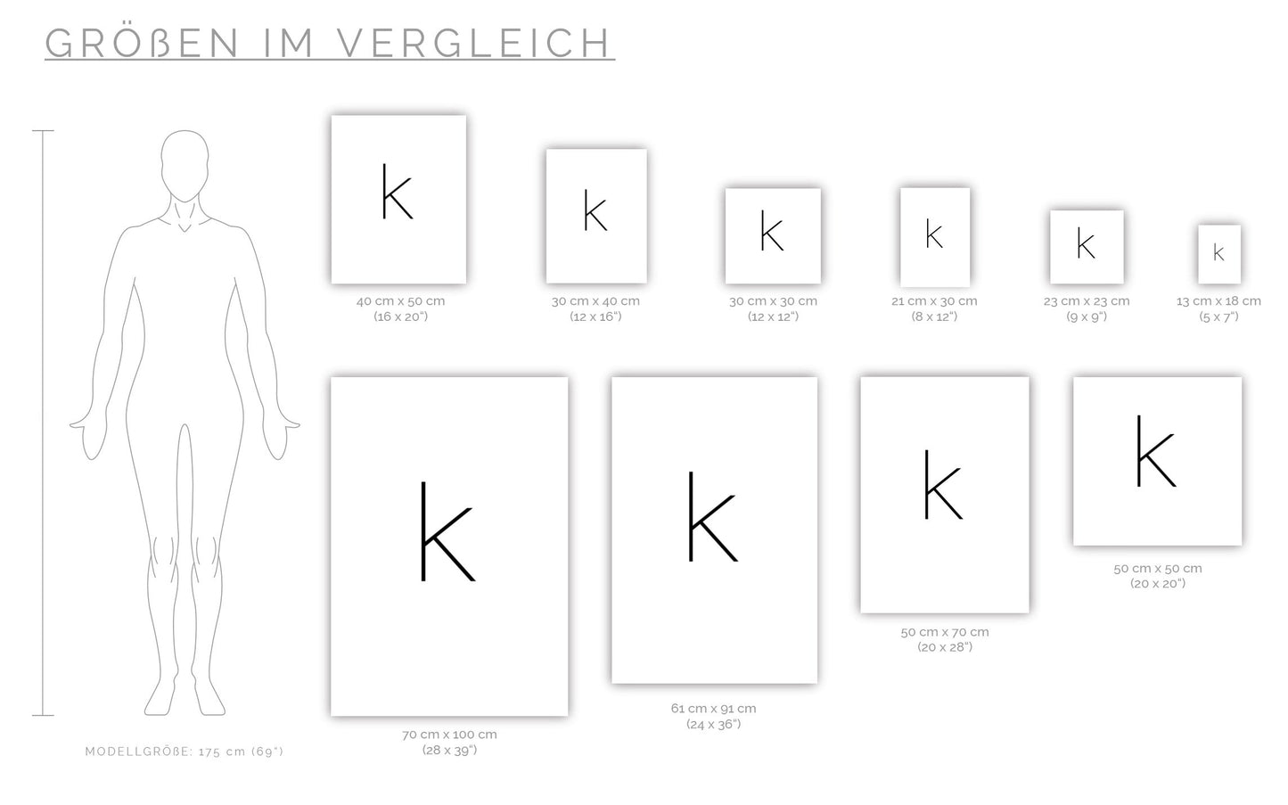 Poster Buchstabe K - Sans Serif