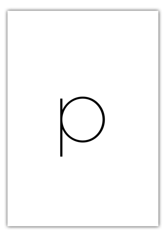 Poster Buchstabe P - Sans Serif
