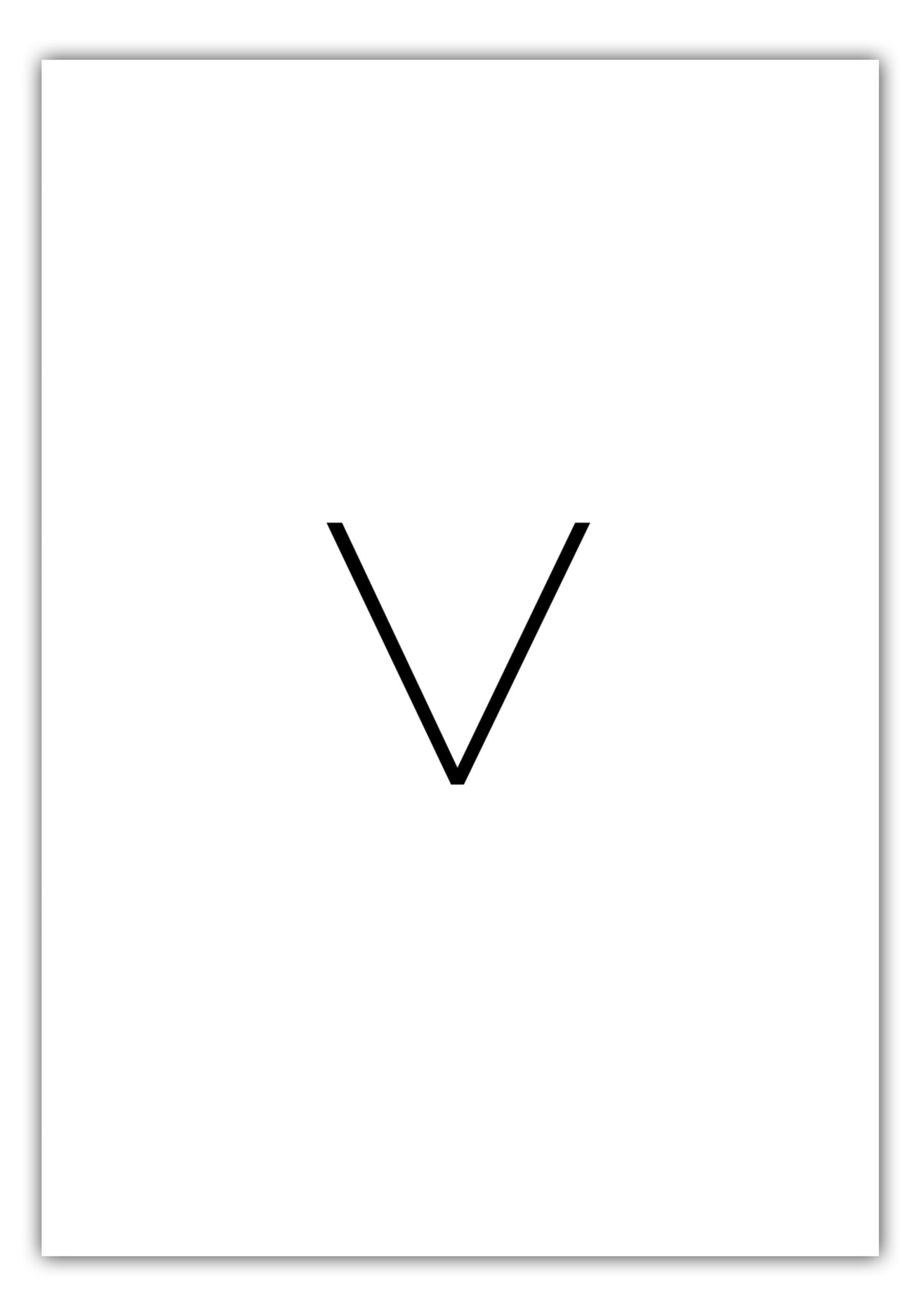 Poster Buchstabe V - Sans Serif