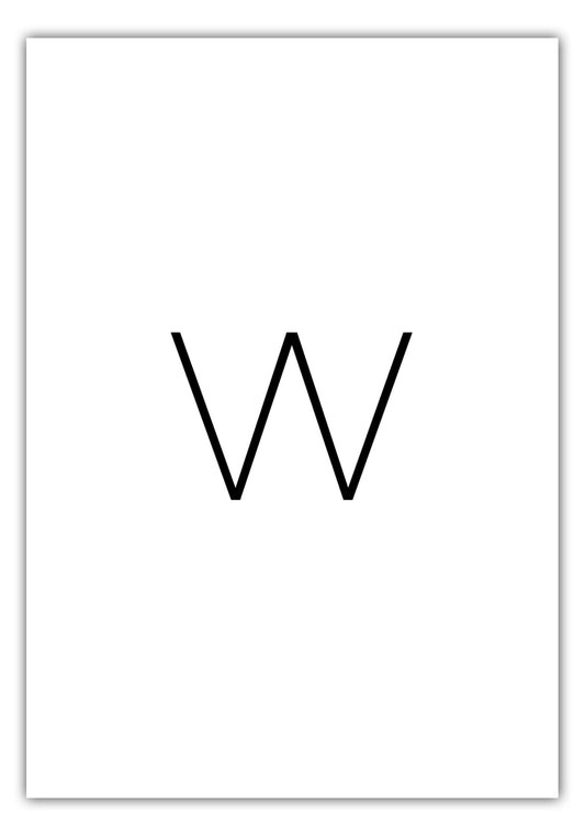 Poster Buchstabe W - Sans Serif