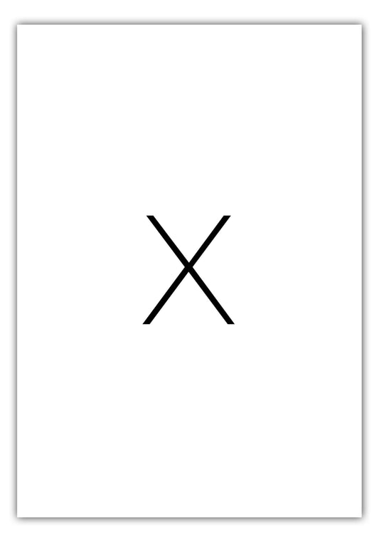 Poster Buchstabe X - Sans Serif