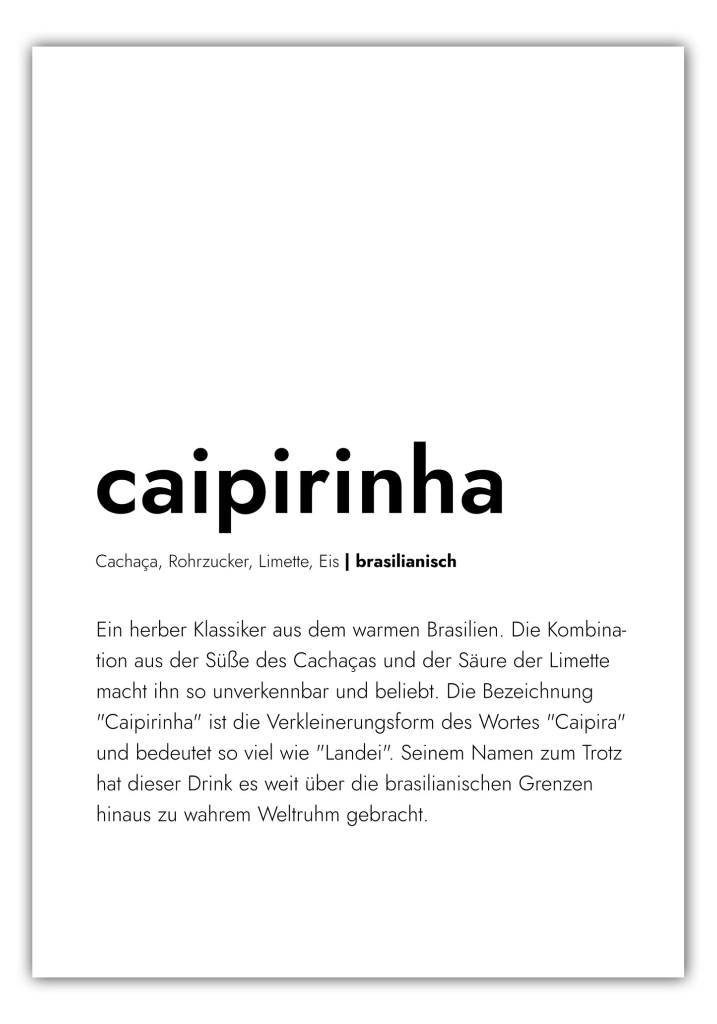 Poster Caipirinha - Definition