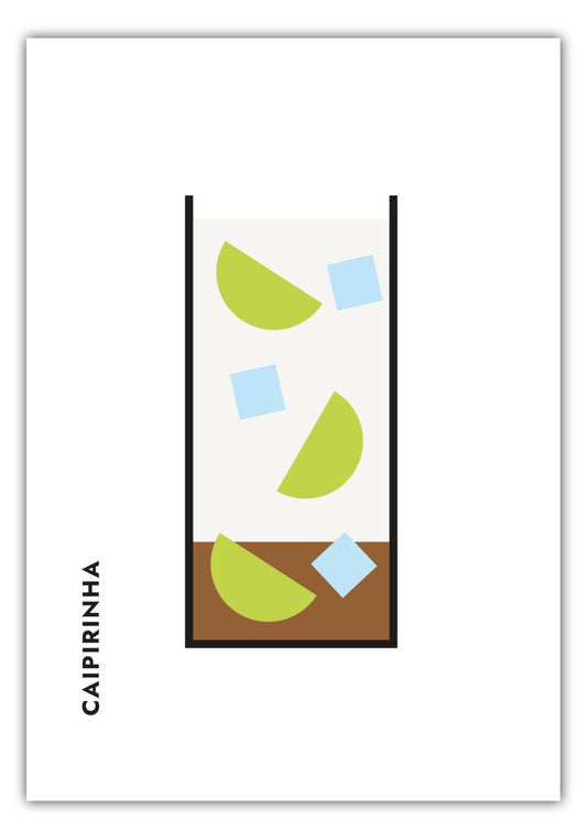 Poster Caipirinha im Glas (Bauhaus-Style)