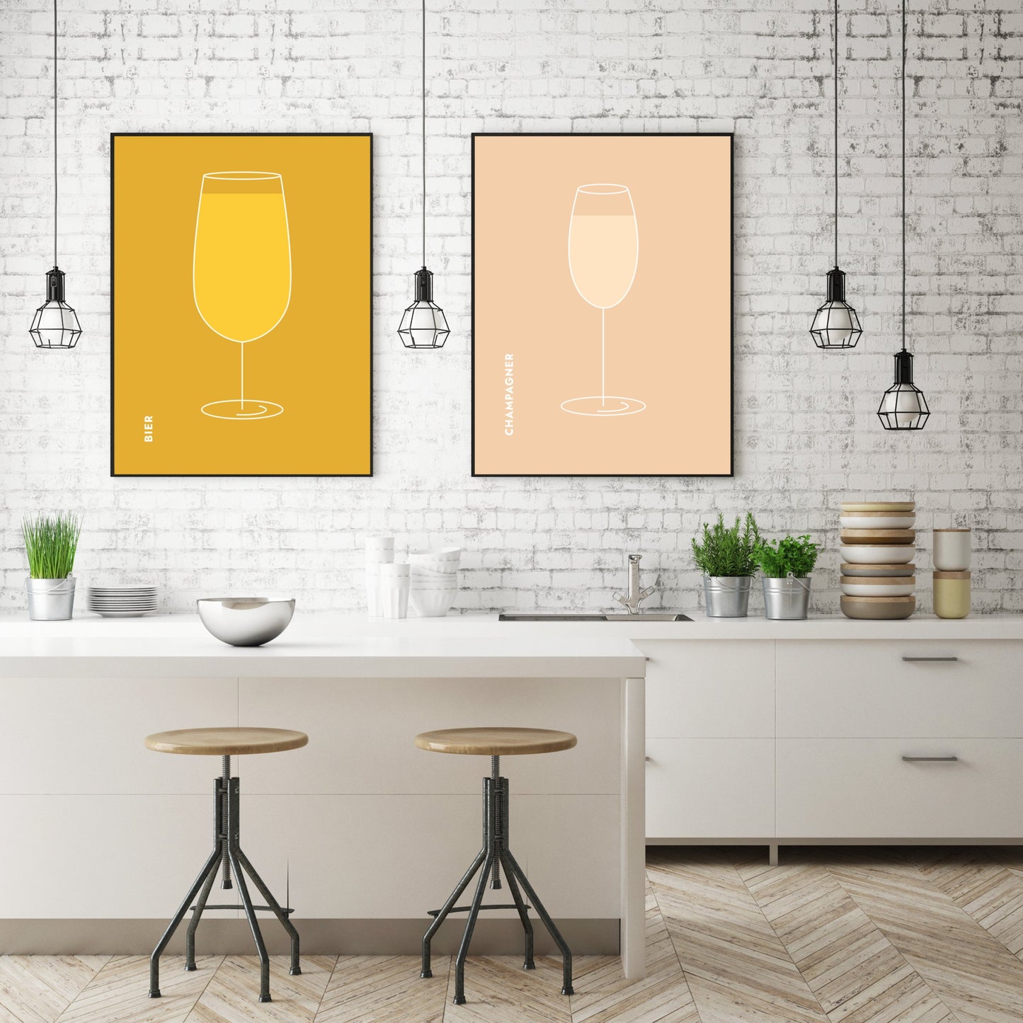 Poster Champagner im Glas