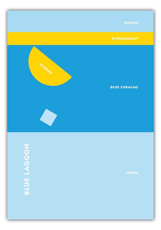 Poster Cocktail Blue Lagoon