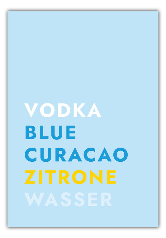 Poster Cocktail Blue Lagoon - Text
