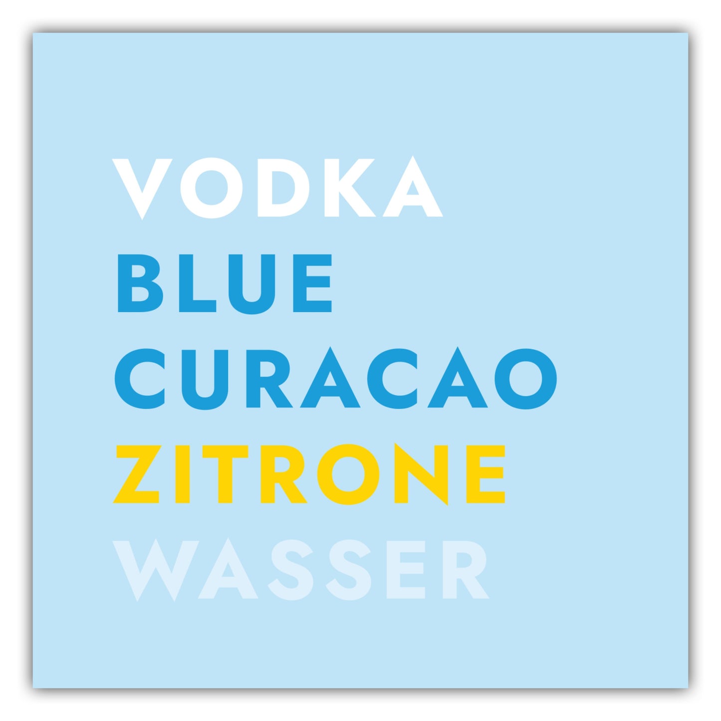 Poster Cocktail Blue Lagoon - Text