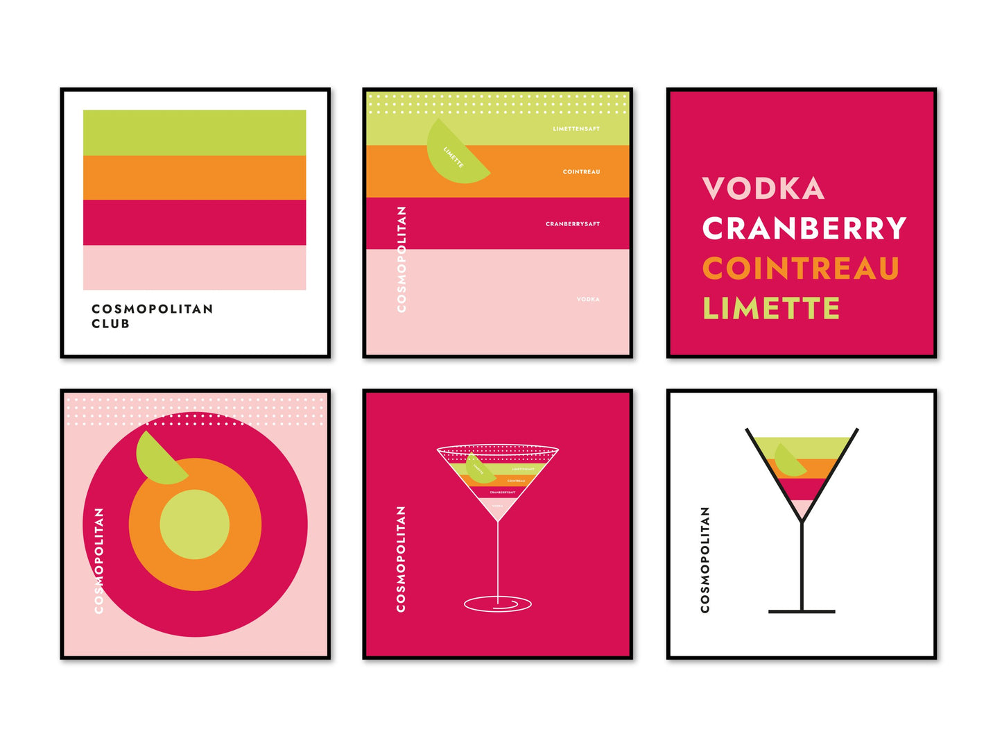 Poster Cocktail Cosmopolitan - Rund