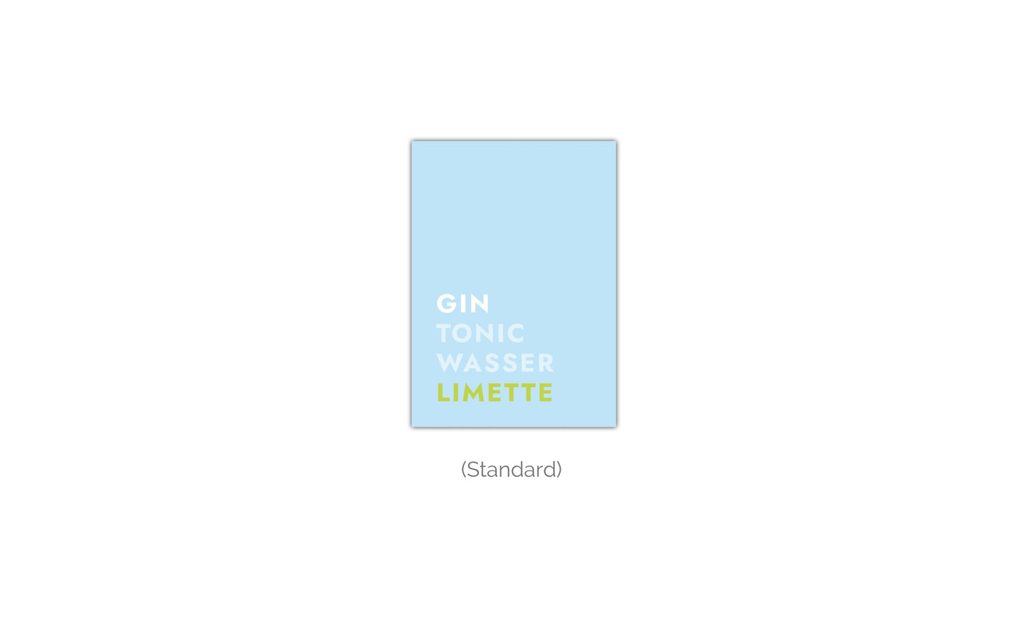 Poster Cocktail Gin Tonic Limette - Text