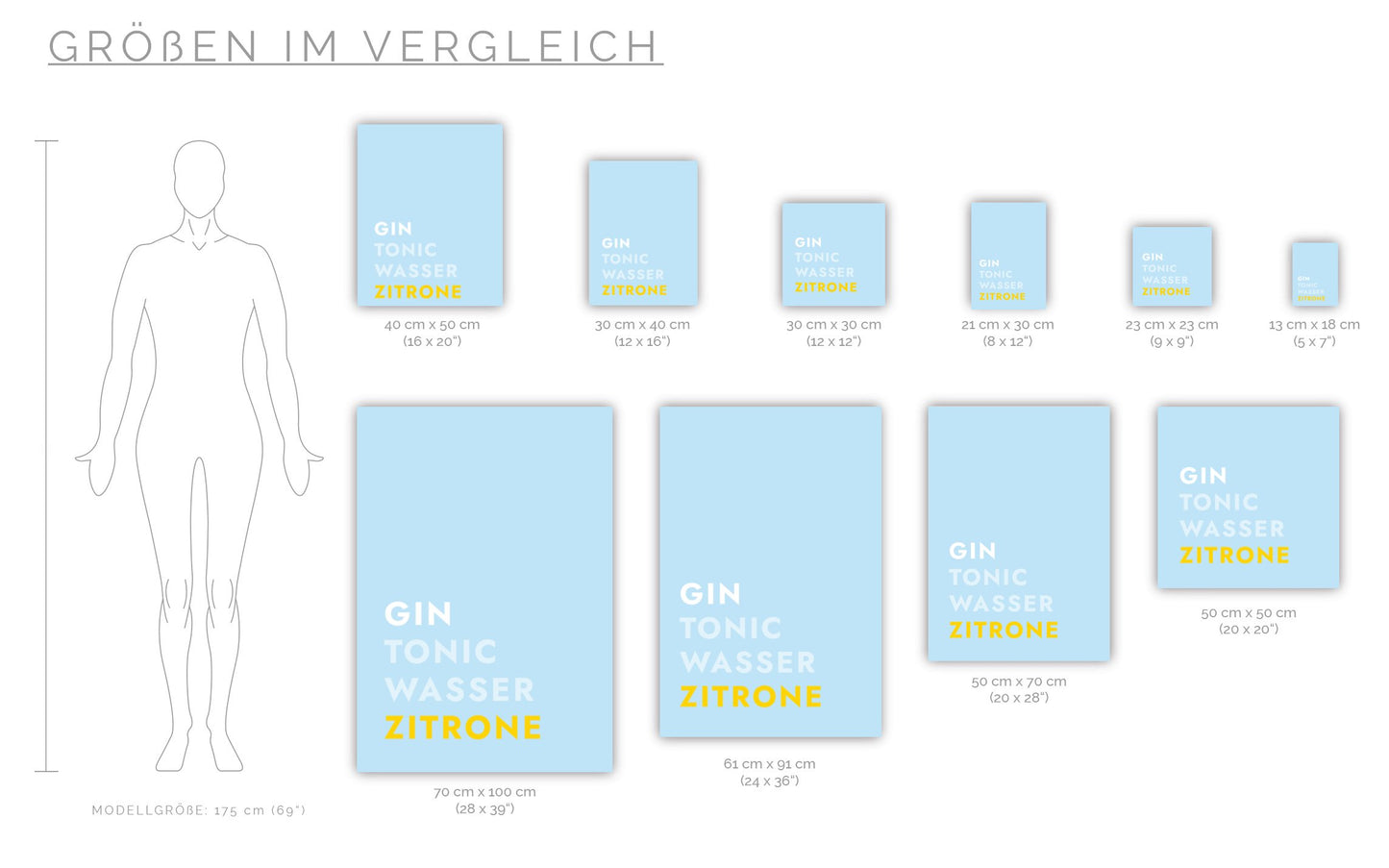 Poster Cocktail Gin Tonic Zitrone - Text