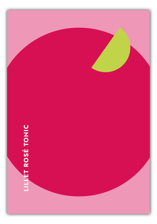 Poster Cocktail Lillet Rosé Tonic - Rund