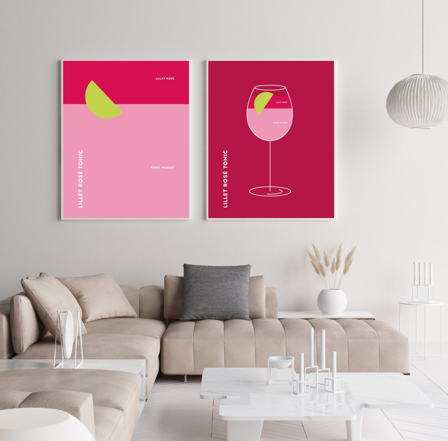Poster Cocktail Lillet Rosé Tonic