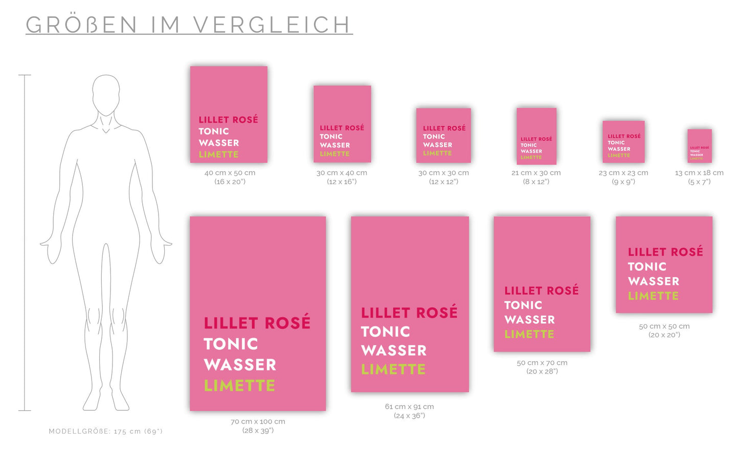 Poster Cocktail Lillet Rosé Tonic - Text