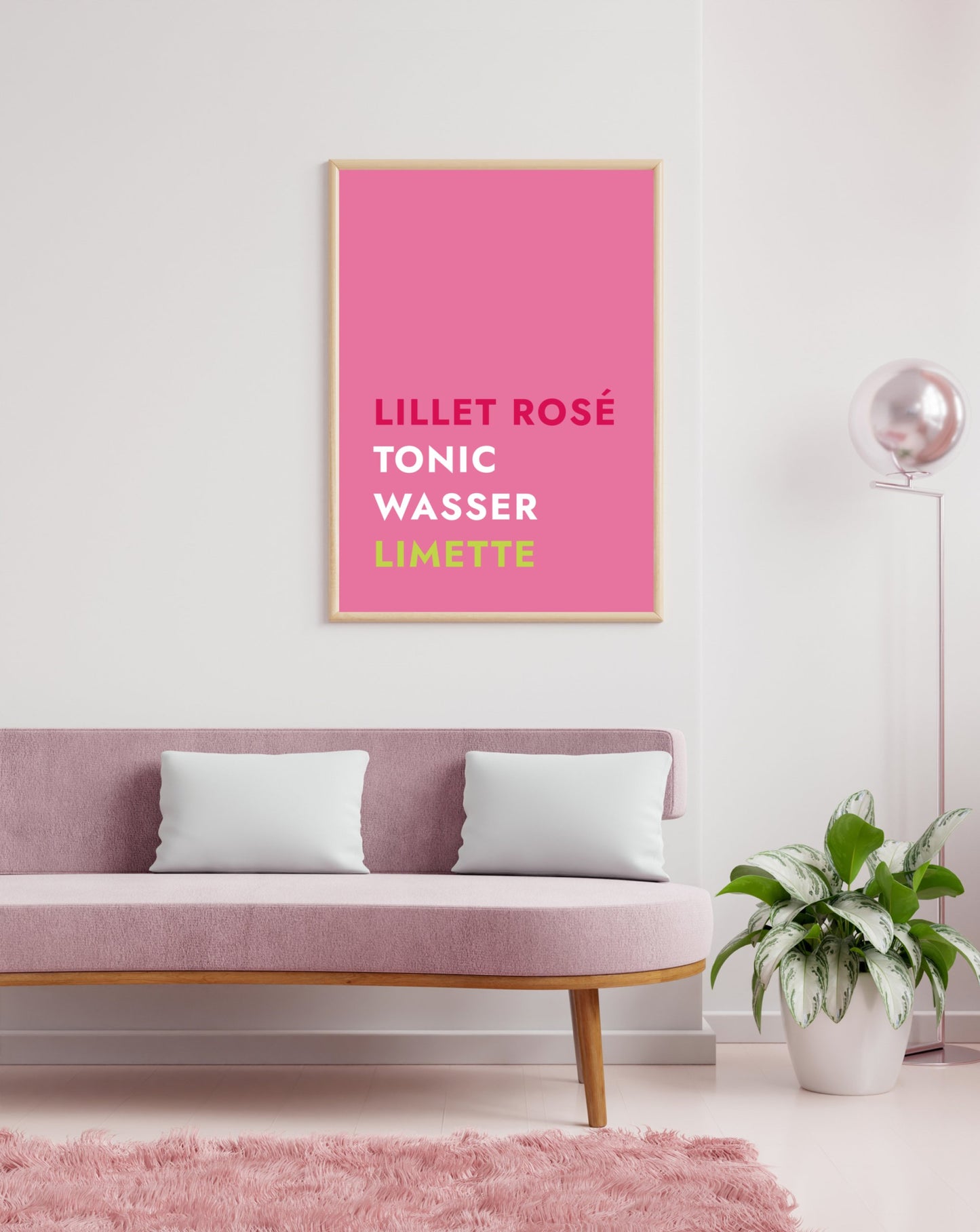 Poster Cocktail Lillet Rosé Tonic - Text