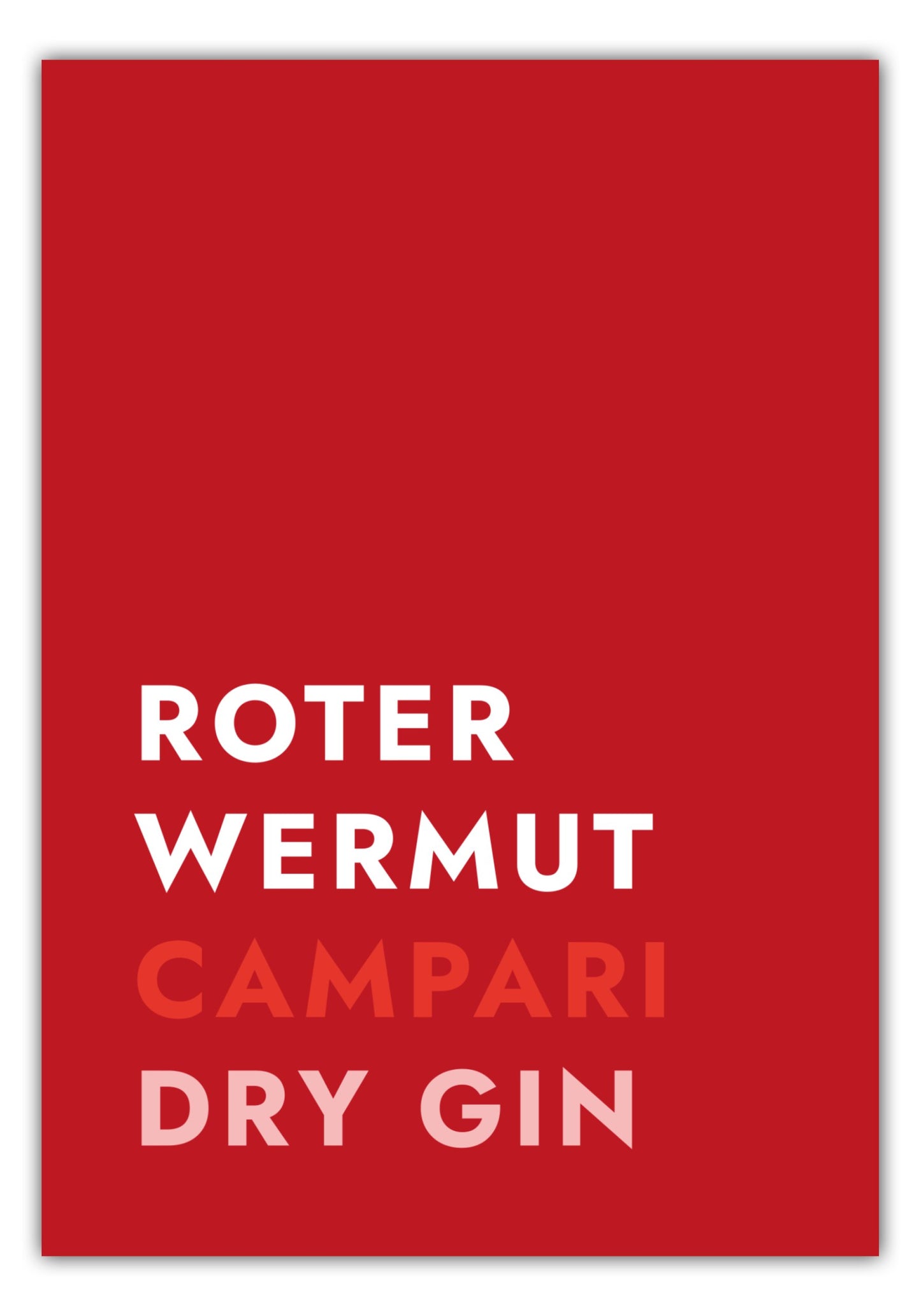 Poster Cocktail Negroni - Text