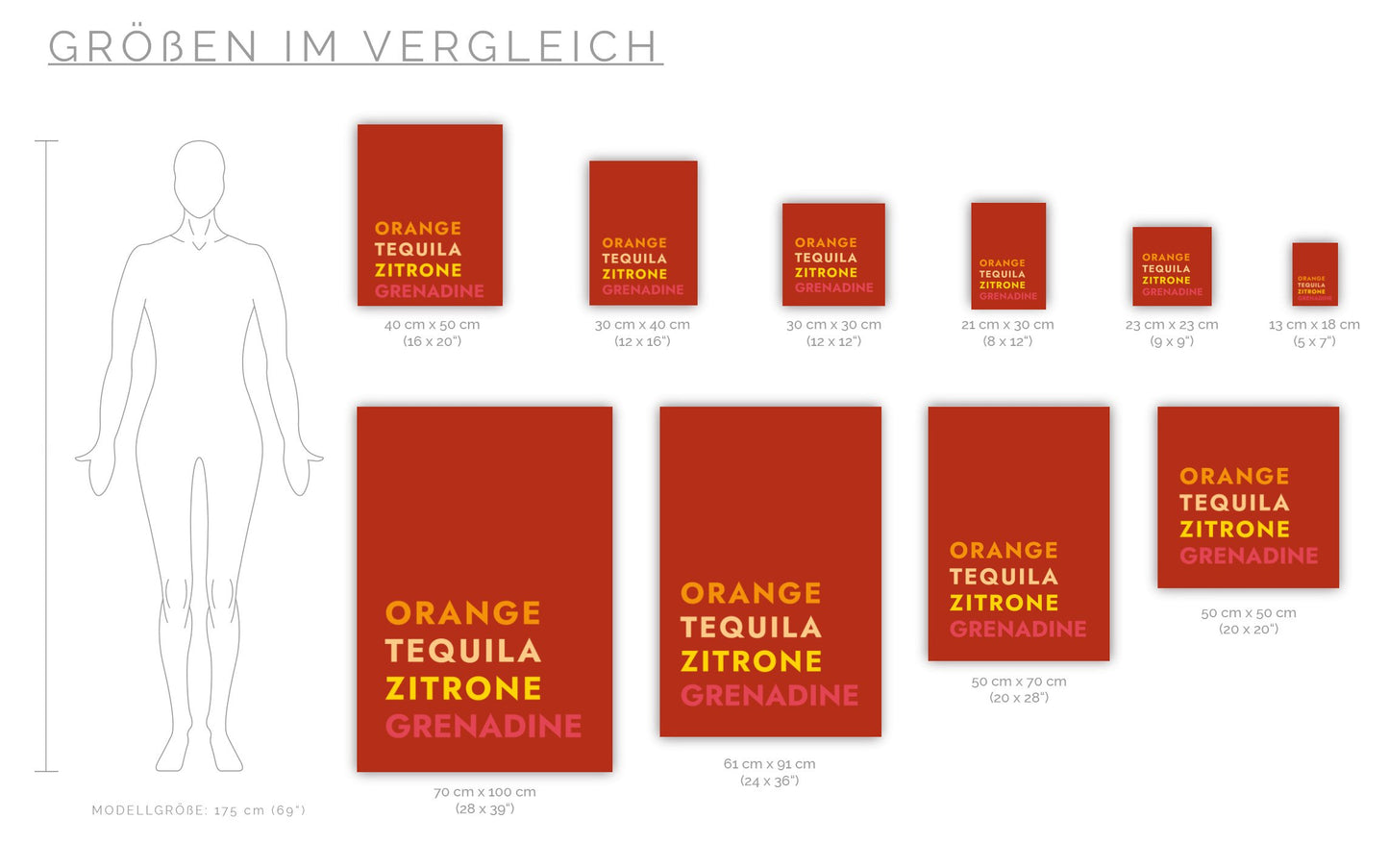 Poster Cocktail Tequila Sunrise - Text