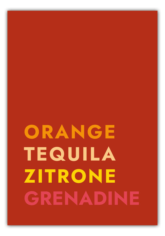 Poster Cocktail Tequila Sunrise - Text